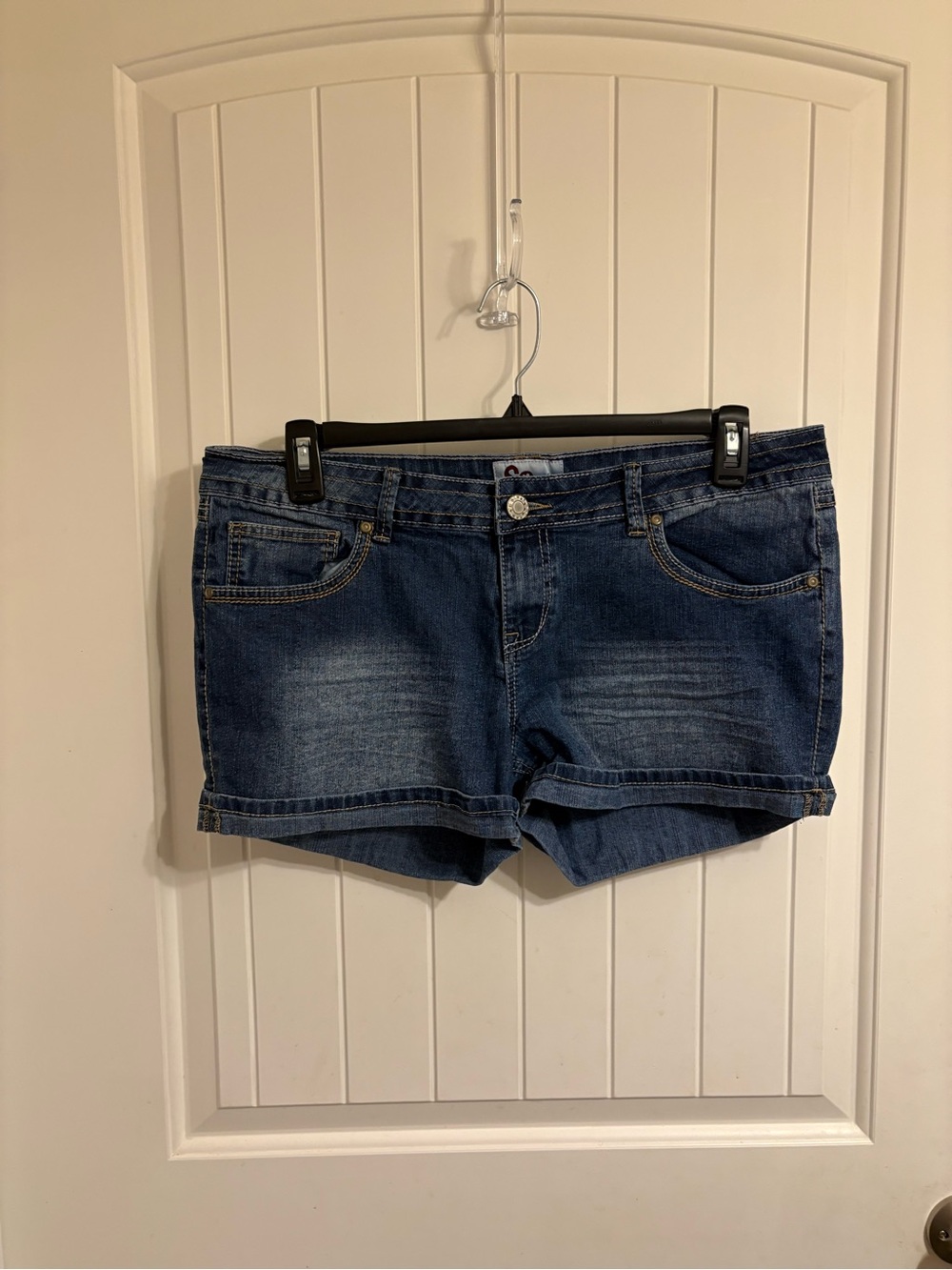 SO Dark Blue Cuffed Denim Jean Shorts